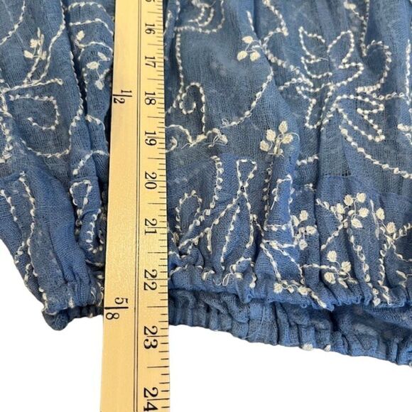 NWT Love Sam Blue Sail Embroidered and Crocheted Boho Top with Tassels Size Med - Picture 12 of 14